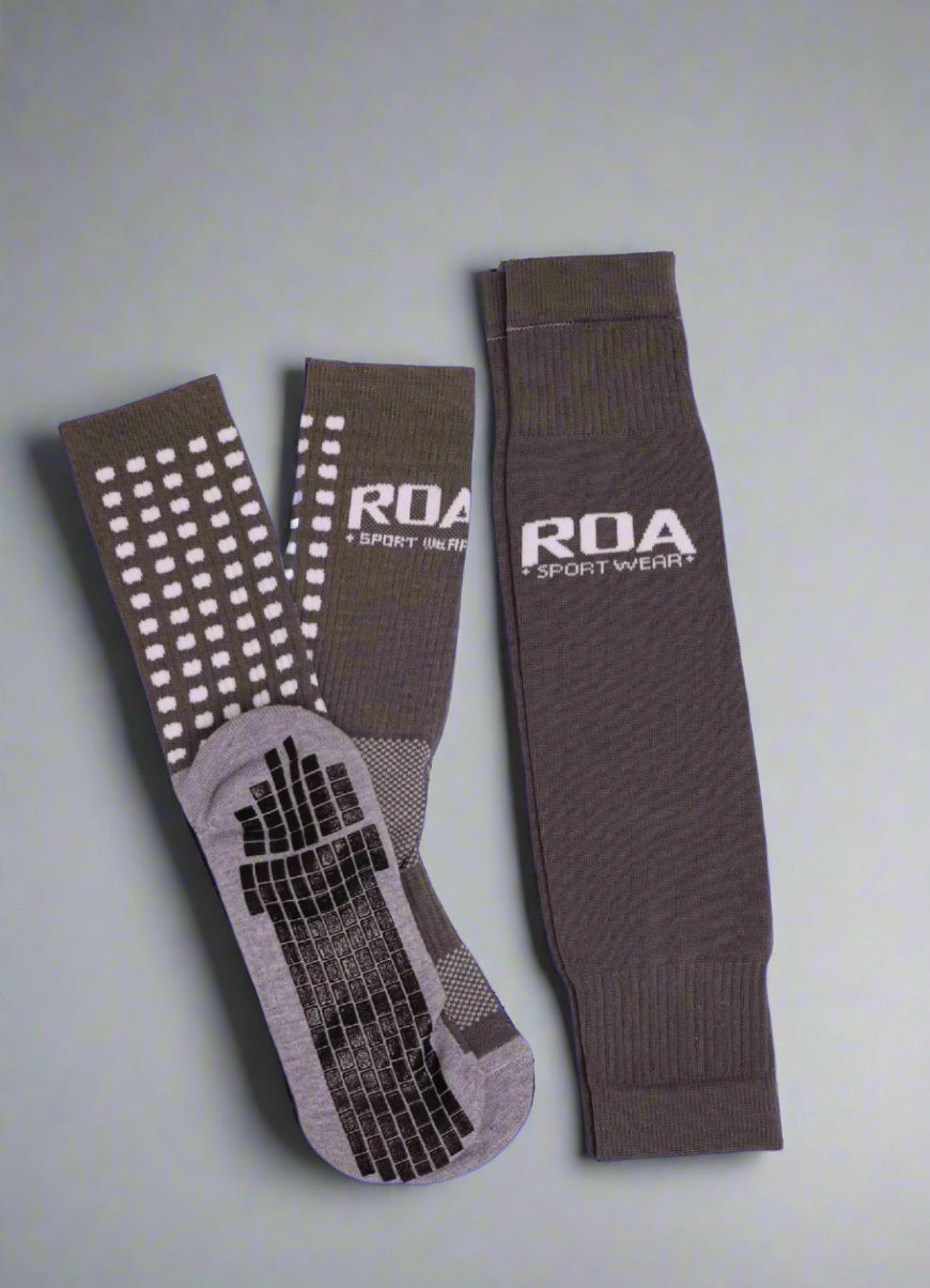 GREY Grip Socks and Shin Guard Sleeves